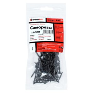 Саморез гипсокартон-дерево 3.8х25 усиленный (TWN) (уп.120шт) пакет Proffix 146420 оптом купить цена