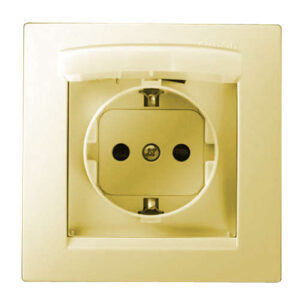 Розетка 1-м СП Simon15 16А IP44 250В с заземл. Schuko защ. шторки с крышкой винт. клеммы сл. кость Simon 1590450-031 оптом купить цена