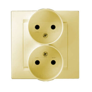 Розетка 2-м СП Simon15 16А IP20 250В без заземл. винт. клеммы сл. кость Simon 1590457-031 оптом купить цена