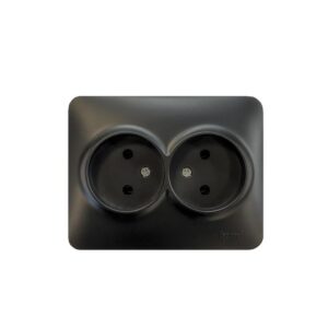 Розетка 2-м Karina Life без заземл. ПБТ черн. бархат LEZARD 708-4200-128B оптом купить цена