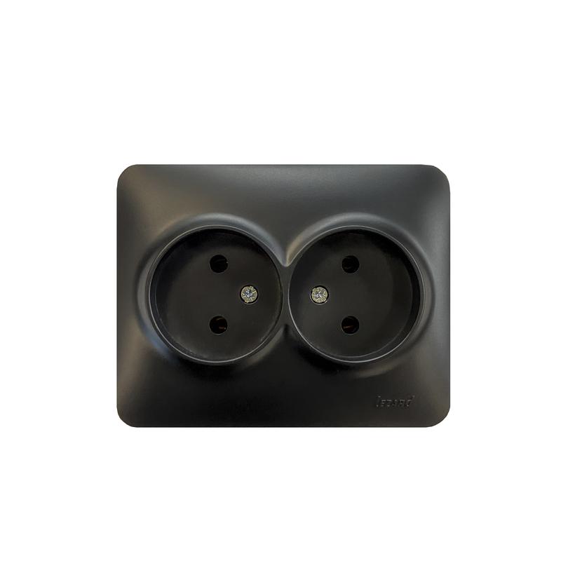 Розетка 2-м Karina Life без заземл. ПБТ черн. бархат LEZARD 708-4200-128B купить оптом выгодно Розетка 2-м Karina Life без заземл. ПБТ черн. бархат LEZARD 708-4200-128B оптом купить цена