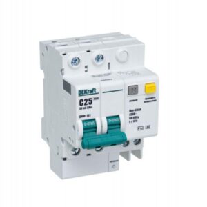 Выключатель автоматический дифференциального тока 2п C 25А 30мА тип AC 4.5кА ДИФ-101 4.5мод. DEKraft 15005DEK оптом купить цена