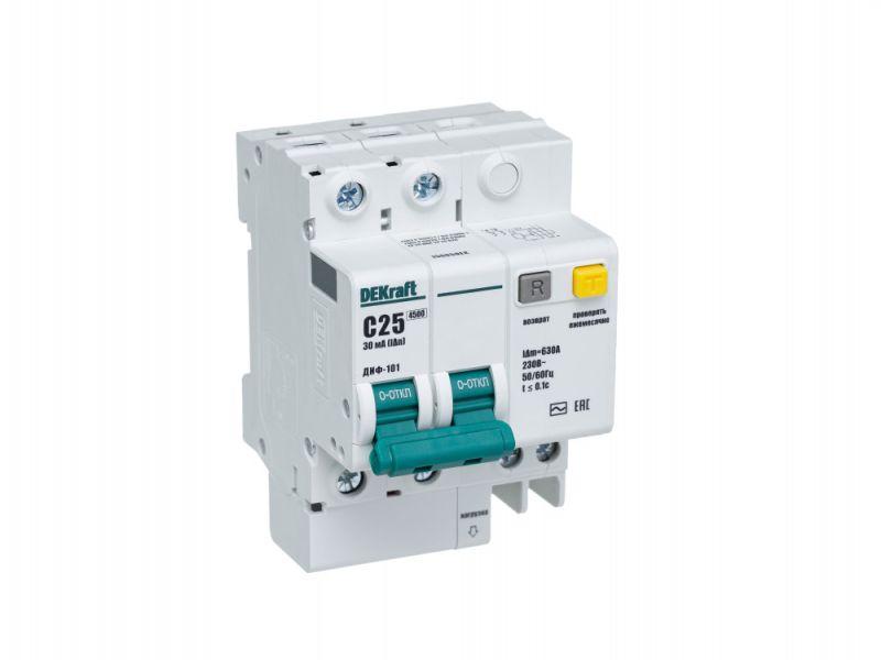 Выключатель автоматический дифференциального тока 2п C 25А 30мА тип AC 4.5кА ДИФ-101 4.5мод. DEKraft 15005DEK купить оптом выгодно Выключатель автоматический дифференциального тока 2п C 25А 30мА тип AC 4.5кА ДИФ-101 4.5мод. DEKraft 15005DEK оптом купить цена