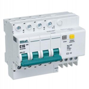 Выключатель автоматический дифференциального тока 4п C 16А 30мА тип AC 4.5кА ДИФ-101 DEKraft 15020DEK оптом купить цена