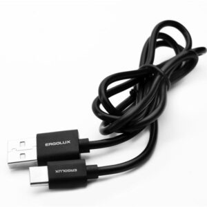 Кабель USB-Type C 2А 1м зарядка + передача данных черн. (пакет) ERGOLUX 15089 оптом купить цена