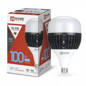Лампа светодиодная LED-HP-PRO 100Вт грушевидная 6500К холод. бел. E27 9500лм 150-275В с адаптером E40 бел. IN HOME 4690612035697 оптом купить цена