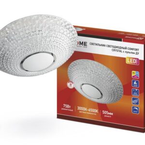 Светильник светодиодный COMFORT CRYSTAL 75Вт 230В 3000-6500К 6000лм 505х100мм с пультом ДУ IN HOME 4690612034782 оптом купить цена