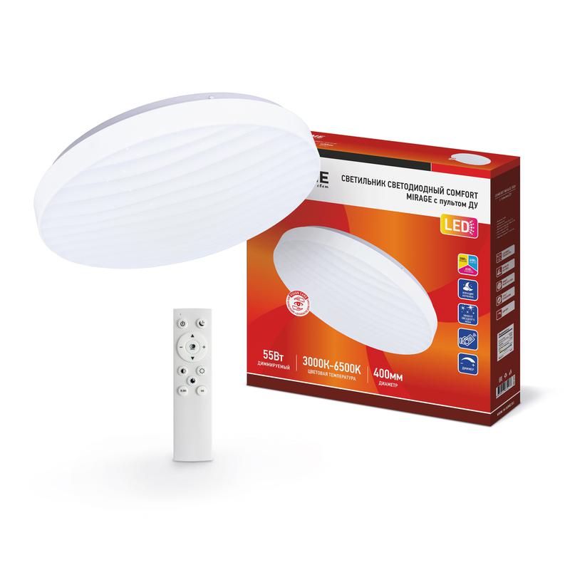 Светильник светодиодный COMFORT MIRAGE 55Вт 230В 3000-6500К 4400лм 400х70мм с пультом ДУ IN HOME 4690612034577 купить оптом выгодно Светильник светодиодный COMFORT MIRAGE 55Вт 230В 3000-6500К 4400лм 400х70мм с пультом ДУ IN HOME 4690612034577 оптом купить цена