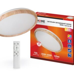 Светильник светодиодный COMFORT WOOD 75Вт 230В 3000-6500К 6000лм 490х90мм с пультом ДУ IN HOME 4690612035758 оптом купить цена