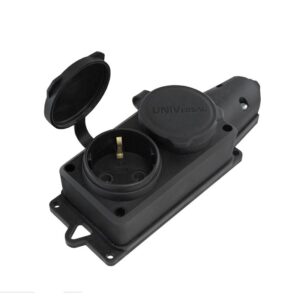 Колодка удлинителя 2-м Компакт 1ф с заглушками каучук UNIVersal 1788 оптом купить цена