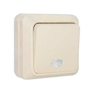 Выключатель 1-кл. ОП Олимп 10А IP20 с подсветкой сл. кость UNIVersal Б-О0121 оптом купить цена