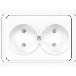 Розетка 2-м СП Валери 16А IP20 без заземл. защ. шторки бел. UNIVersal В0102x оптом купить цена