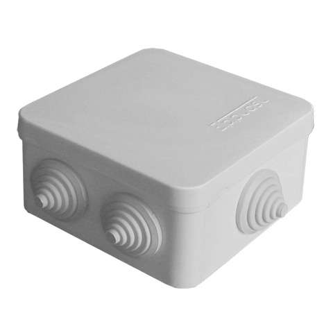 Коробка распределительная ОП 84х84х45мм IP54 7 выходов 3 гермоввода крышка защелкивающаяся сер. Epplast 120072 купить оптом выгодно Коробка распределительная ОП 84х84х45мм IP54 7 выходов 3 гермоввода крышка защелкивающаяся сер. Epplast 120072 оптом купить цена