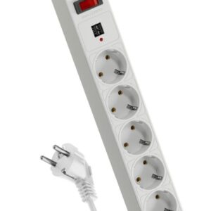 Удлинитель с сетевым фильтром 5х1.8м с заземл. 10А IP20 2.2кВт 2хUSB 3х0.75 с предохранителем КОСМОС FKsm1.8m-5g(W)USB оптом купить цена