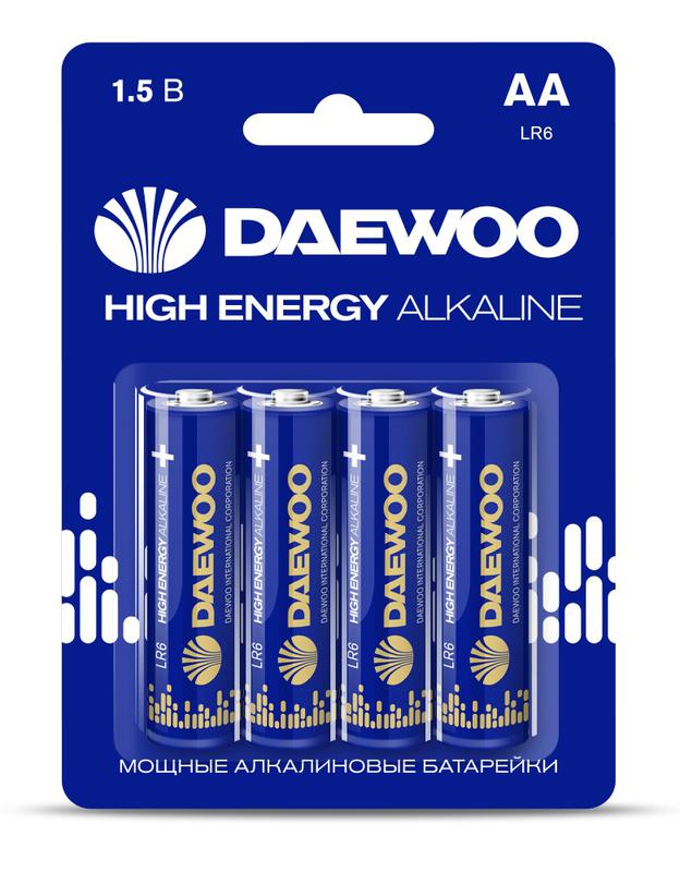 Элемент питания алкалиновый AA/LR6 1.5В High Energy Alkaline 2021 BL-4 (уп.4шт) DAEWOO 5030329 купить оптом выгодно Элемент питания алкалиновый AA/LR6 1.5В High Energy Alkaline 2021 BL-4 (уп.4шт) DAEWOO 5030329 оптом купить цена