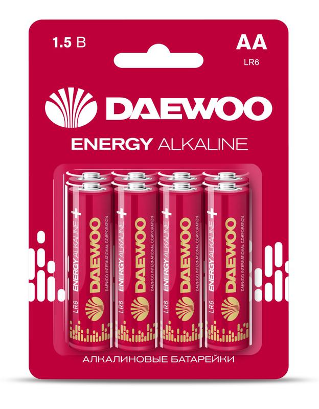 Элемент питания алкалиновый AA/LR6 1.5В Energy Alkaline 2021 BL-8 (уп.8шт) DAEWOO 5031081 купить оптом выгодно Элемент питания алкалиновый AA/LR6 1.5В Energy Alkaline 2021 BL-8 (уп.8шт) DAEWOO 5031081 оптом купить цена