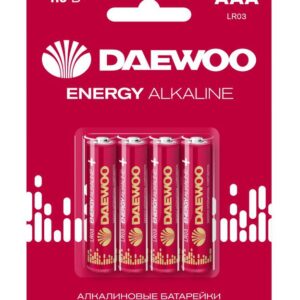 Элемент питания алкалиновый AAA/LR03 1.5В Energy Alkaline 2021 BL-4 (уп.4шт) DAEWOO 5029903 оптом купить цена