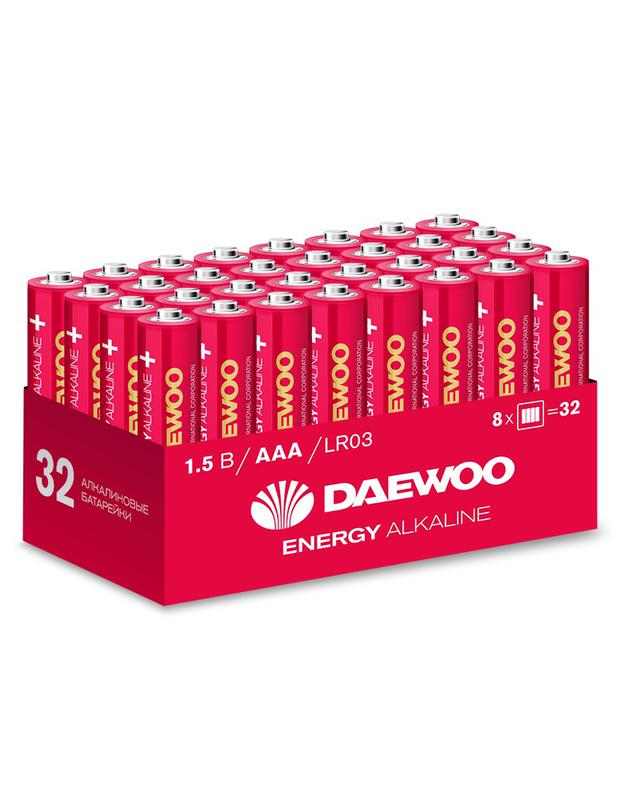 Элемент питания алкалиновый AAA/LR03 1.5В Energy Alkaline 2021 Pack-32 (уп.32шт) DAEWOO 5030084 купить оптом выгодно Элемент питания алкалиновый AAA/LR03 1.5В Energy Alkaline 2021 Pack-32 (уп.32шт) DAEWOO 5030084 оптом купить цена