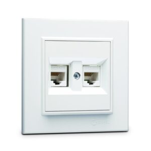 Розетка компьютерная двойная СП Karea 16А IP20 CAT 5 бел. Makel 56001036 оптом купить цена