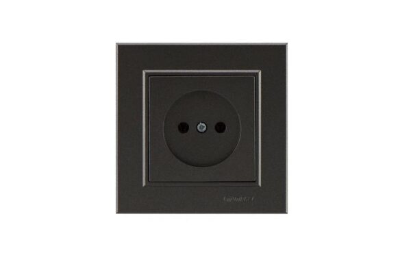 Розетка 1-м СП Karea 10А IP20 б/з дым. металлик Makel 56050022 оптом купить цена