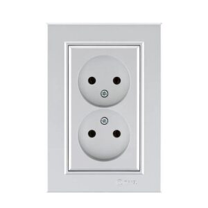 Розетка 2-м СП Karea 10А IP20 б/з сереб. Makel 56065017 оптом купить цена