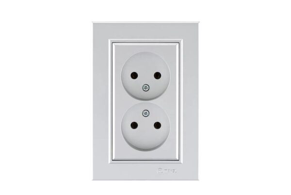 Розетка 2-м СП Karea 10А IP20 б/з сереб. Makel 56065017 оптом купить цена