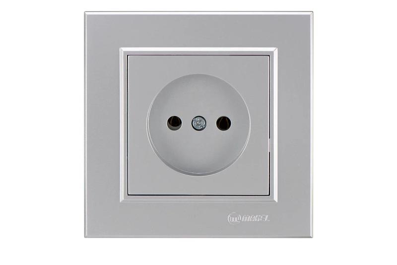 Розетка 1-м СП Karea 10А IP20 б/з сереб. Makel 56065022 купить оптом выгодно Розетка 1-м СП Karea 10А IP20 б/з сереб. Makel 56065022 оптом купить цена