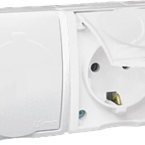 Розетка 2-м ОП Simon15 16А IP54 250В с заземл. с крышкой винт. клеммы бел. Simon 1594433-030 оптом купить цена