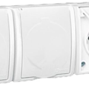 Розетка 3-м ОП Simon15 16А IP54 250В с заземл. с крышкой винт. клеммы бел. Simon 1594437-030 оптом купить цена