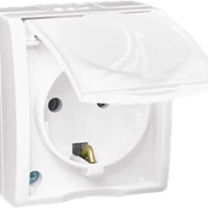 Розетка 1-м ОП Simon15 16А IP54 250В с заземл. с крышкой винт. клеммы бел. Simon 1594445-030 оптом купить цена