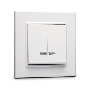 Выключатель 2-кл. СП Karea 10А IP20 с подсветкой бел. Makel 56001023 оптом купить цена