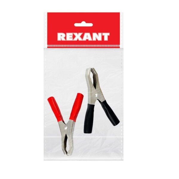 Зажим "крокодил" 50А 98мм (уп.2шт) Rexant 16-0018-9 оптом купить цена