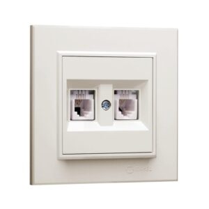 Розетка компютерная CAT5 + гнездо СП Karea IP20 крем. Makel 56010035 оптом купить цена