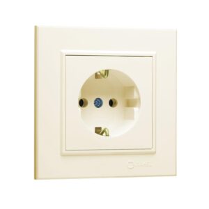 Розетка с/з (Керамика) СП Karea 16А IP20 крем. Makel 56010008 оптом купить цена