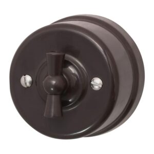 Выключатель 1-кл. ретро ABS-пластик коричн. Bironi B1-200-22 оптом купить цена