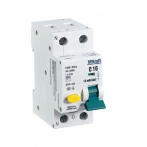 Выключатель автоматический дифференциального тока 2п (1P+N) C 16А 10мА тип AC ДИФ-103 6кА DEKraft 16200DEK оптом купить цена