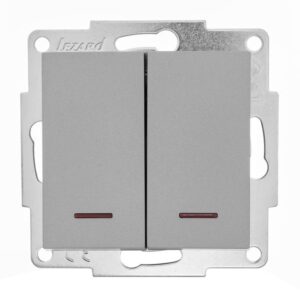 Выключатель 2-кл. СП Vesna с индикацией механизм платина LEZARD 742-3588-112 оптом купить цена