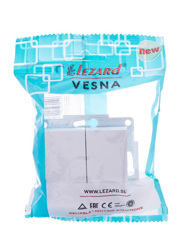 Выключатель 2-кл. СП Vesna механизм бел. LEZARD 742-0288-101 купить оптом выгодно Выключатель 2-кл. СП Vesna механизм бел. LEZARD 742-0288-101 оптом купить цена