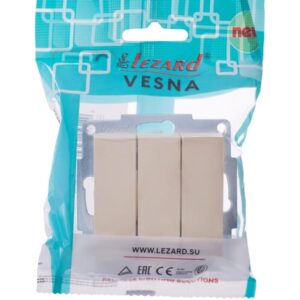 Выключатель 3-кл. СП Vesna механизм крем. LEZARD 742-0388-109 оптом купить цена