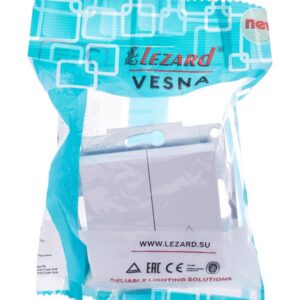 Переключатель проходной 2-кл. СП Vesna механизм бел. LEZARD 742-0288-106 оптом купить цена