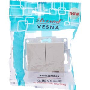 Переключатель проходной 1-кл. СП Vesna с индикацией механизм крем. LEZARD 742-0388-114 оптом купить цена