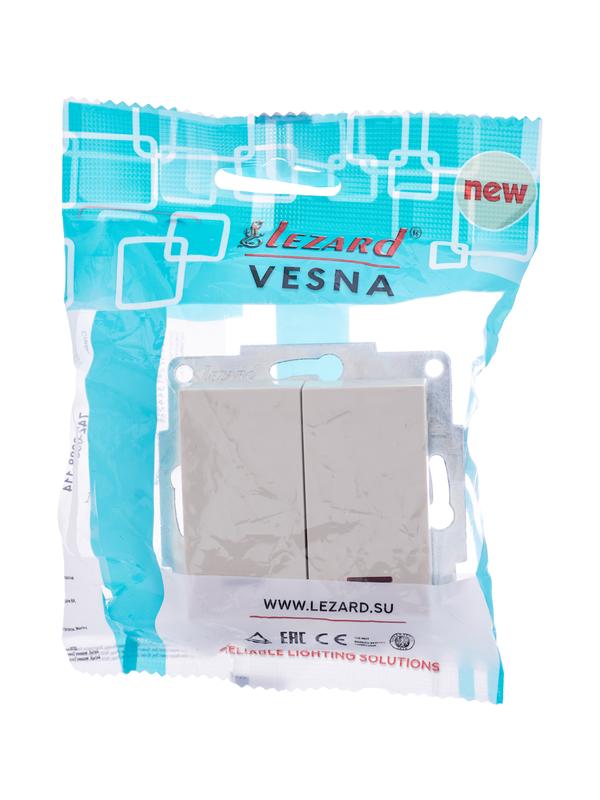 Переключатель проходной 1-кл. СП Vesna с индикацией механизм крем. LEZARD 742-0388-114 купить оптом выгодно Переключатель проходной 1-кл. СП Vesna с индикацией механизм крем. LEZARD 742-0388-114 оптом купить цена