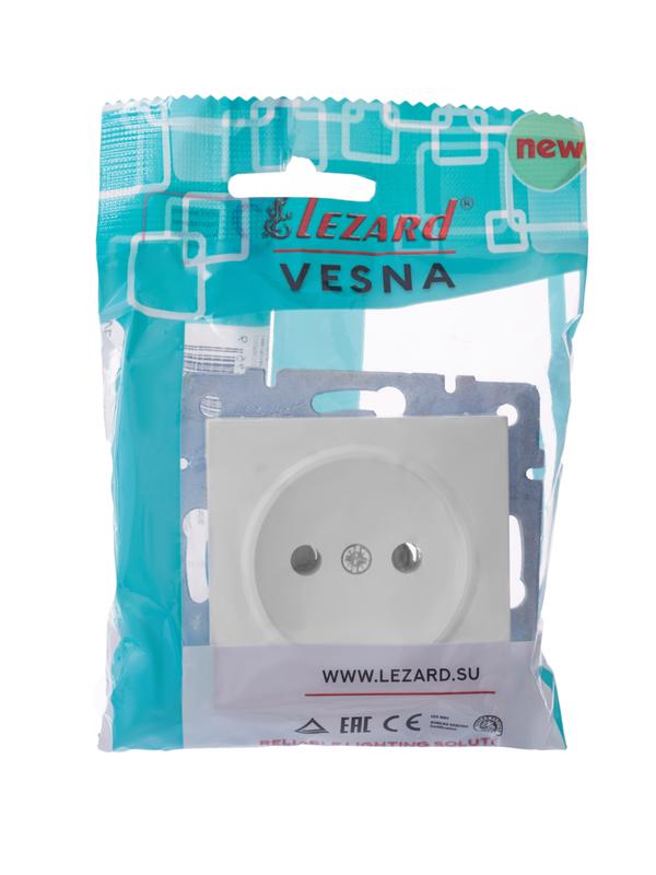 Розетка 1-м СП Vesna без заземл. ПБТ механизм бел. LEZARD 742-0288-121B купить оптом выгодно Розетка 1-м СП Vesna без заземл. ПБТ механизм бел. LEZARD 742-0288-121B оптом купить цена