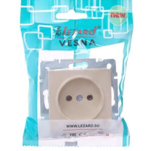 Розетка 1-м СП Vesna без заземл. ПБТ механизм крем. LEZARD 742-0388-121B оптом купить цена