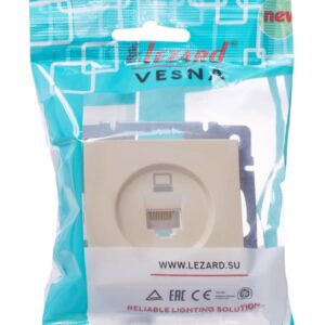 Розетка компьютерная 1-м СП Vesna механизм крем. LEZARD 742-0388-139 оптом купить цена