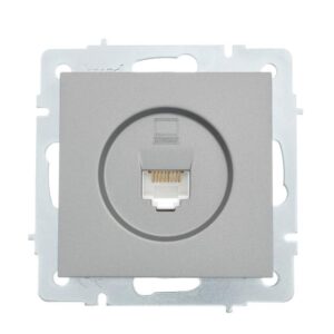 Розетка компьютерная 1-м СП Vesna механизм платина LEZARD 742-3588-139 оптом купить цена
