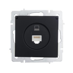 Розетка компьютерная 1-м СП Vesna механизм черн. бархат LEZARD 742-4288-139 оптом купить цена