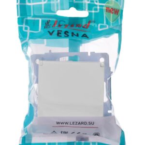 Розетка 1-м СП Vesna с заземл. с крышкой ПБТ механизм бел. LEZARD 742-0288-123B оптом купить цена