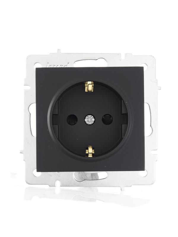 Розетка 1-м СП Vesna с заземл. защ. шторки ПБТ механизм черн. бархат LEZARD 742-4288-124B купить оптом выгодно Розетка 1-м СП Vesna с заземл. защ. шторки ПБТ механизм черн. бархат LEZARD 742-4288-124B оптом купить цена