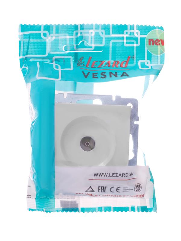 Розетка телевизионная оконечная TV 1-м СП Vesna механизм бел. LEZARD 742-0288-130 купить оптом выгодно Розетка телевизионная оконечная TV 1-м СП Vesna механизм бел. LEZARD 742-0288-130 оптом купить цена